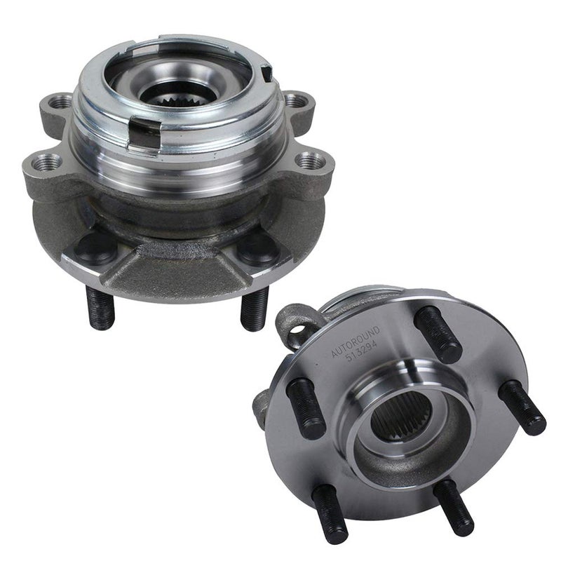 Autoround 513294 [2-Pack] Front Wheel Bearing and Hub Assembly Compatible with Nissan Altima 2007 2008 2009 2010 2011 2012 2.5L 5Lugs w/ABS - Image 1